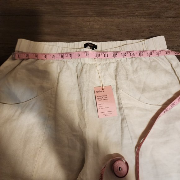 Quince 100% European Linen Tapered Ankle Pant NWT Khaki XL - Picture 4 of 7
